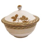 COPPETTA RISO CON COPERCHIO DIAM. 11 CM H. 9 CM GOLDEN BIRDS WEDGWOOD
