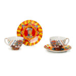 SET 2 TAZZE THE' C/PIATTINO DECORO MEDITERRANEO PALAYS ROYAL LAMART