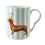 MUG GRANDE SAUSAGE DOG  H. 10 CM IN PORCELLA BONE CHINA YVONNE ELLEN