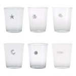 BICCHIERE VETRO SYMBOLS TUMBLER 6 PZ. ASSORTITI BIANCO ZAFFERANO