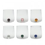 BICCHIERE VETRO BOROSILICATO BILIA COLORI ASSORTITI SET 6 PEZZI ZAFFERANO