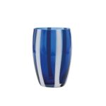 BICCHIERE TUMBLER VETRO GESSATO COLORE BLU ZAFFERANO