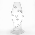 HURRICANE GRANDE IN VETRO BOROSILICATO CERCHI BIANCHI ZAFFERANO