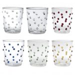 BICCHIERE VETRO BOROSILICATO PARTY COLORI ASSORTITI SET 6 PEZZI ZAFFERANO