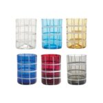 BICCHIERE VETRO BOROSILICATO TWIDDLE COLORI ASSORTITI SET 6 PEZZI ZAFFERANO