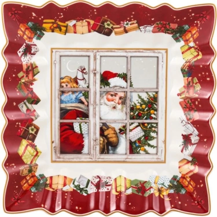 CIOTOLA QUADRATA 23 CM BABBO NATALE TOY'S FANTASY IN PREMIUM PORCELAIN VILLEROY & BOCH