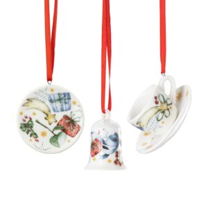MINI SET 3 PZ. MINI PIATTO COLAZIONE, MINI TAZZA, MINI CAMPANELLA CHRISTMAS CAROL ALLE JAHRE WIEDER HUTSCHENREUTHER